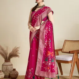 Mitera Floral Printed Designer Saree image 5