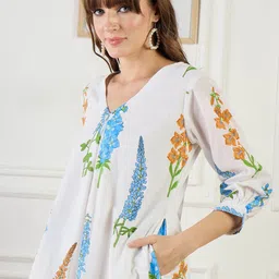 Indo Era Printed Pure Cotton Tunic With Trousers Co-Ords image 4