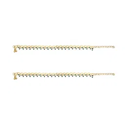 I Jewels Gold-Plated Kundan Studded Anklets image 4