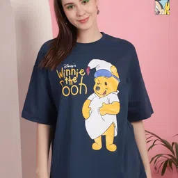 Dreambe Women Pack of 2 Winnie The Pooh Graphic Printed Cotton Oversized T-shirts-picture-22