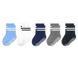 MOMISY Kids Pack Of 6 Striped Ankle Length Socks-picture-23