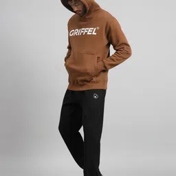 GRIFFEL Men Solid Oversized-Fit Hooded Tracksuits image 5