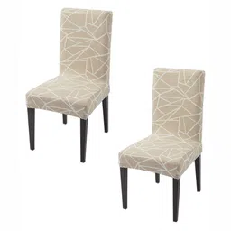 HOKIPO 2Pcs Beige Printed Chair Covers-image-95