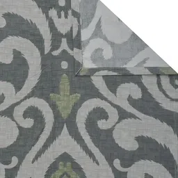 Aura Set Of 6 Grey & Green Printed Floral TC Cotton Diwan Set image 5