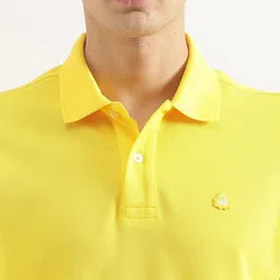 United Colors of Benetton Men Solid Polo Collar Cotton T-shirt image 5