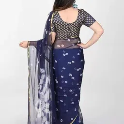 DURGA EMPORIO Bandhani Pure Chiffon Zari Border Bandhani Saree image 2