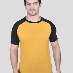 KRIMMPLE LOVE Colourblocked Round Neck Cotton T-shirt-image-65