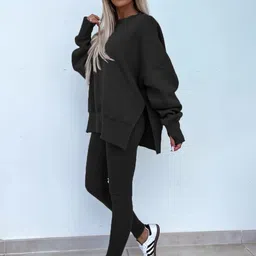 Mast & Harbour Round Neck Sweatshirt & Leggings Co-Ords image 5