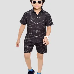 BAESD Boys Printed Short Sleeves Shirt With Shorts-image-82