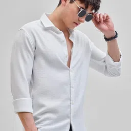 Snitch Men Smart Spread Collar Textured Slim Fit Casual Shirt-picture-37