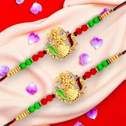 ADIVA Set Of 2 Rakhi With Roli Chawal & Greetings Card-image-13