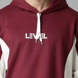 LEWEL Men Colourblocked Hooded Sweatshirt image 4