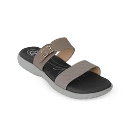 GRETA Women Textured Buckled Slip-On Open Toe Flats-picture-38