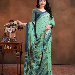 Garden Vareli Ethnic Motifs Poly Crepe Saree image 3
