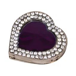 Premsons Purple & White Metal Bling Heart Shape Foldable Purse Holder Hook-picture-26