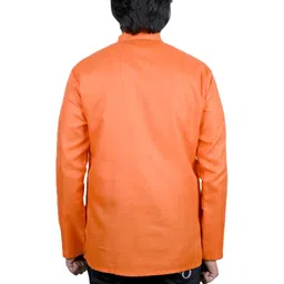 aruati Mens short casual comfortable plain orange Kurta 36 image 3