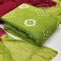 Peachmode Women Bandhani Printed Unstitched Dress Material-picture-28