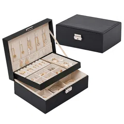 Aura Black Set of 2 Reusable Jewellery Organiser Organisers-picture-33