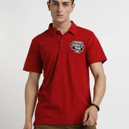ODCC Men Printed Polo Collar Applique Slim Fit T-shirt-picture-38