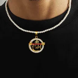 Utkarsh Stainless Steel Pearls Beaded Pendant With Chain-picture-34