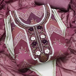MANVAA Embellished Organza Unstitched Dress Material-picture-33