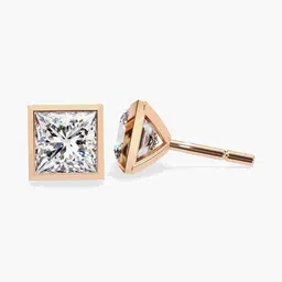 VALANOVA 925 Sterling Silver Plated Rose Gold Diamond Earrings-0.98 gm image 3