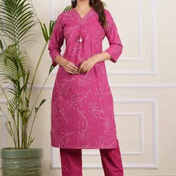 DEVIDINO Women Floral Printed Regular Kurta with Trousers-picture-23