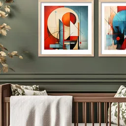 Kotart Brown & Blue 2 Pieces Floral Printed Wooden Wall Arts-picture-19