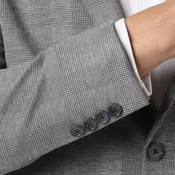 Van Heusen Checked Notched Lapel Collar Super Slim-Fit Single Breasted Blazer image 2