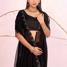 Florence Embllished Beads and Stones Pure Georgette Saree image 4