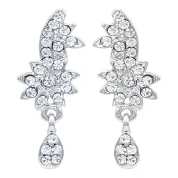 Women Click Rhodium-Plated Stone-Studded Jewellery Set image 3