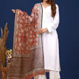 Taavi Kotadoriya Cotton Dupatta With Traditional Bagru Printed Technique-image-56