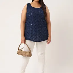 theRebelinme Women Plus Size Embellished A-Line Top image 5