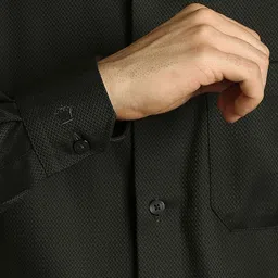 Louis Philippe Men Textured Spread Collar Cotton Formal Shirt image 4