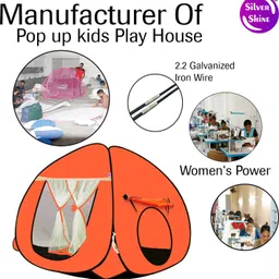 silver shine Foldable delightful patterns Popup Kids Play Tent House for Multi Purpose image 3