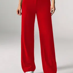 BAESD Women Relaxed Straight Leg High-Rise Relaxed Fit Trousers-picture-33