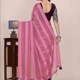 K 5 Fashion Woven Design Embroidered Poly Georgette Saree image 5