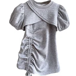 StyleCast x Revolte Girls Solid Round Neck Puff Sleeve Blouson Dress-picture-27