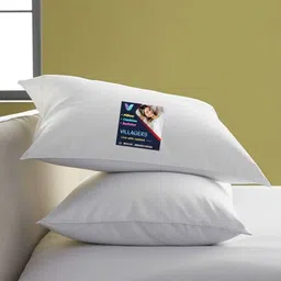 villagers LUXURY Cotton Solid Sleeping Pillow Pack of 2 image 3
