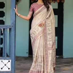 ALMAARI FASHION Ethnic Motifs Pure Cotton Kanjeevaram Saree-picture-16