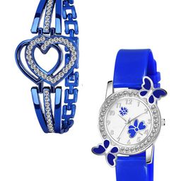 CSAMON Women Embellished Dial Watch Gift Set 328 BLU315 Heart B-picture-26