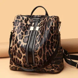 KPOP Animal Printed PU Structured Shoulder Bag image 3