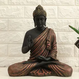 vedas Black & Copper Toned Textured Buddha Idol Showpiece-picture-17