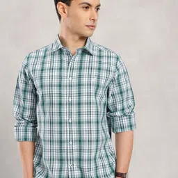 Nautica Cotton Linen Windowpane Checked Slim Fit Casual Shirt-picture-14