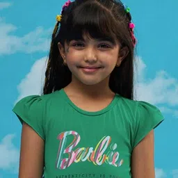 LIL DRAMA Girls Typography Printed Round Neck Cotton T-shirt-picture-33
