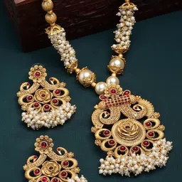 Anouk Gold-Plated Beaded Temple Jewellery Set-picture-23