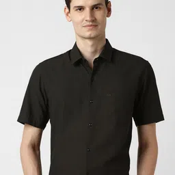 Peter England Men Textured Spread Collar Formal Shirt-image-25