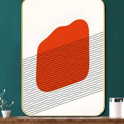 Myntra Elegant Homes White & Red Wood Abstract Sparkle Wall Art image 3