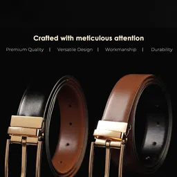 JND Men Textured Leather Reversible Formal Belt image 4