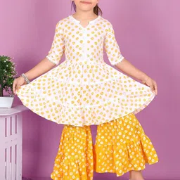 rktm Girls Ethnic Motifs Printed Regular Kurta with Sharara-picture-56